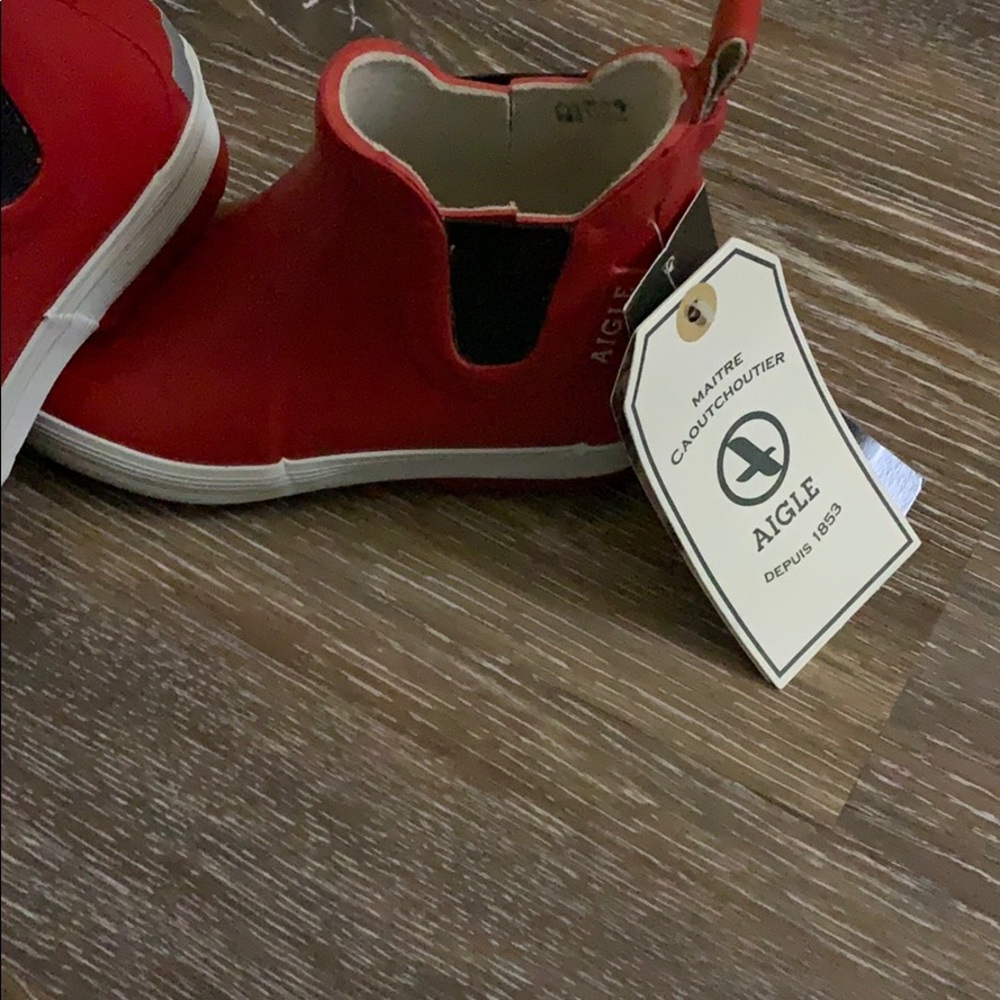 Girls Red Rain Booties Size US 10 - Picture 3 of 4